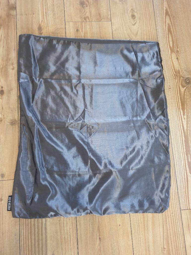 Dekbedovertrek Lits-jumeaux 240 x 220 Silk Satin -Antraciet, Ophalen, Gebruikt, Overige kleuren, Dekbedovertrek
