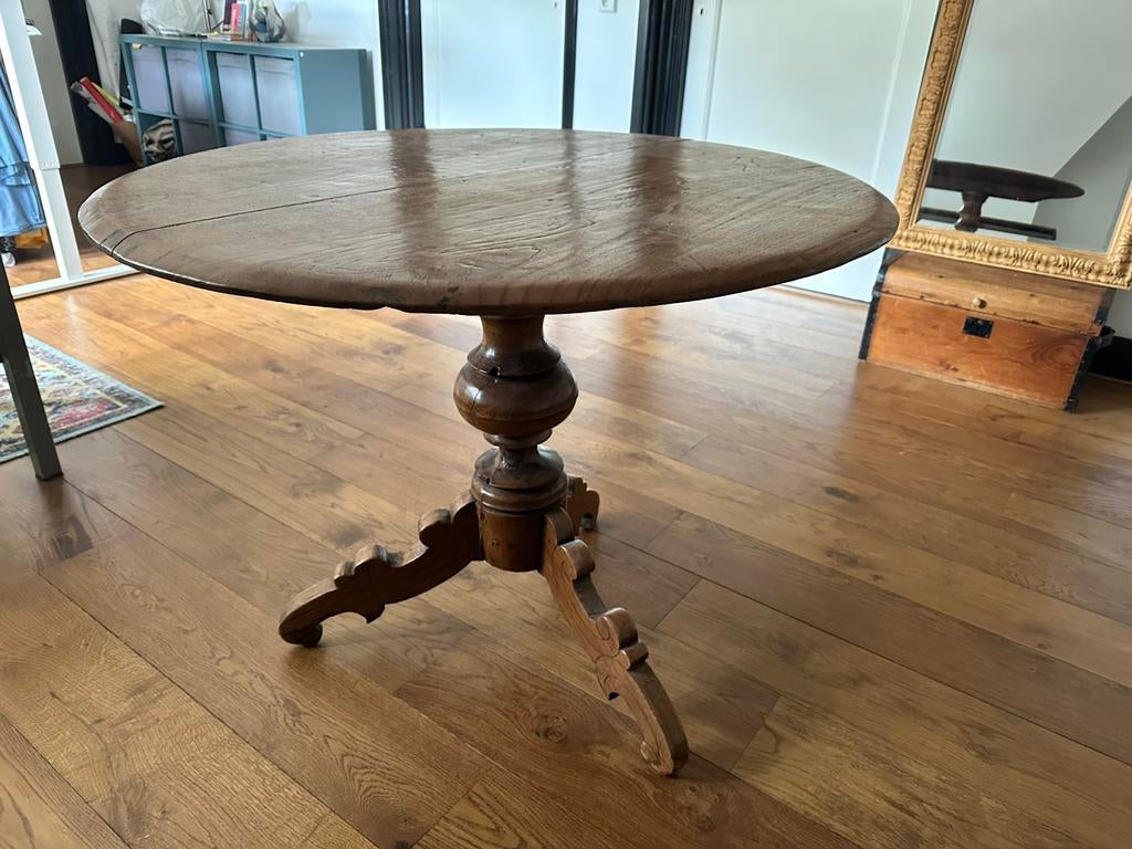 Prachtige ronde tafel, boerenantiek, Ophalen of Verzenden