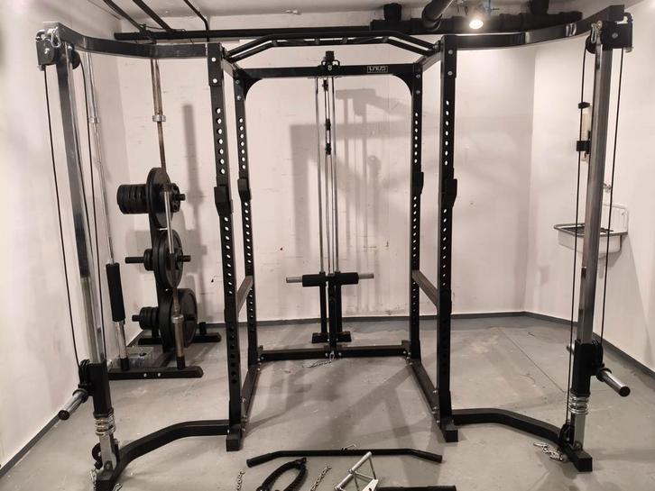 Multifunctioneel Power Rack met kabelstation, Sport en Fitness, Fitnessapparatuur, Zo goed als nieuw, Krachtstation, Armen, Benen