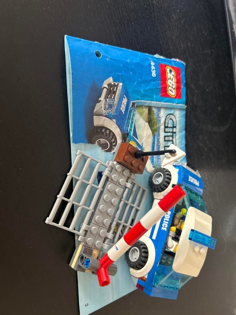 Lego City Politieauto met slagboom 4436, Lego, Ophalen of Verzenden, Complete set, Inclusief instructies