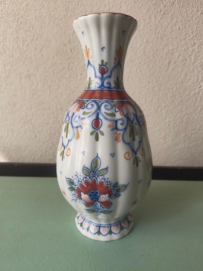 Vintage Delfts polychrome vaas, Ophalen of Verzenden