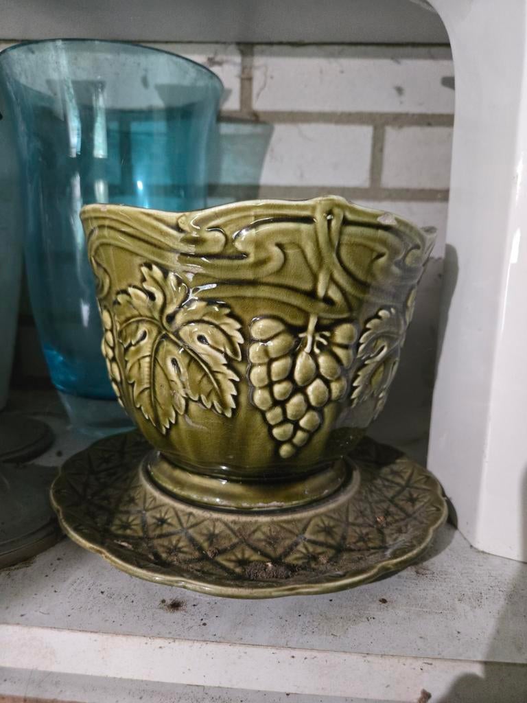 Art nouveau jugendstil bloempot, Antiek en Kunst, Antiek | Keramiek en Aardewerk, Ophalen