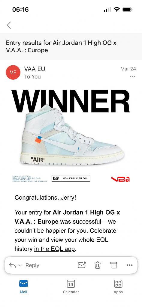 Jordan 1 Retro High V.A.A. 44.5, Kleding | Heren, Schoenen, Wit, Nike, Nieuw, Ophalen of Verzenden