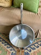 Grote RVS wokpan van het Zwitserse merk Spring, Ophalen of Verzenden, Gebruikt, Rvs, Wok