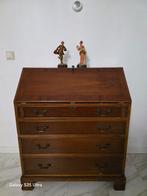 Engelse Secretaire met Lederen Inleg en 4 Laden, Huis en Inrichting, Ophalen, Gebruikt, Engels Klassiek