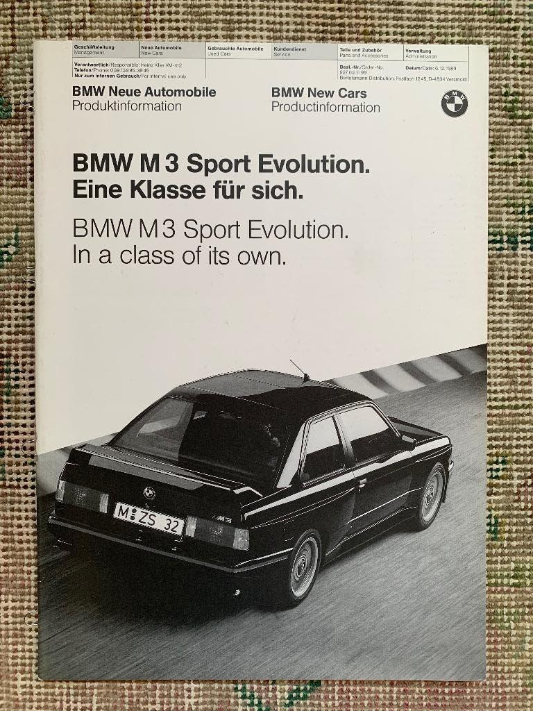 Zeldzaam: Produktinformation BMW M3 Sport Evolution E30 1989, Nieuw, Ophalen of Verzenden, BMW, BMW