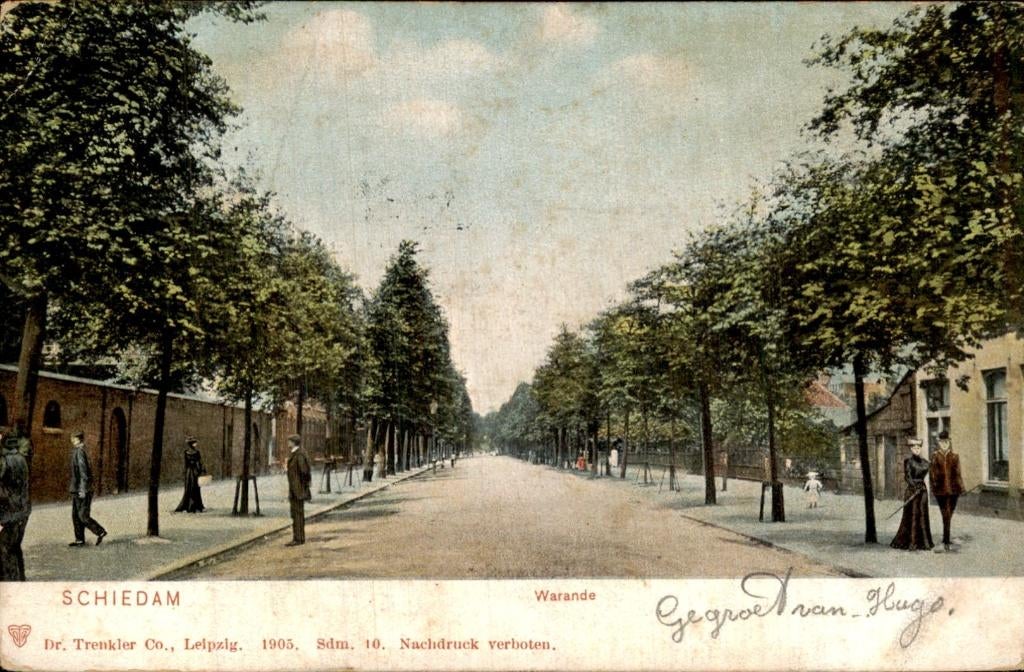 Schiedam- Warande, Ophalen of Verzenden, Voor 1920, Gelopen, Zuid-Holland