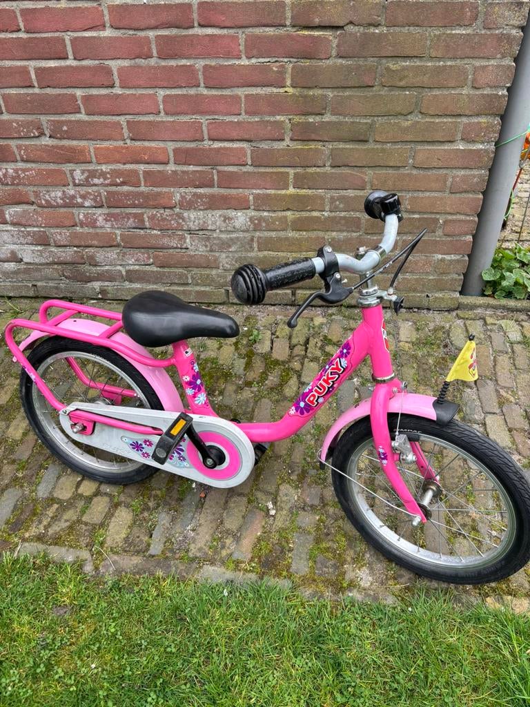 16 inch roze Puky meisjesfiets kinderfiets, Fietsen en Brommers, Fietsen | Kinderfietsjes, Ophalen, Zo goed als nieuw, 16 tot 20 inch