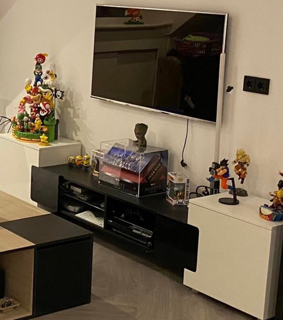 Modern zwart TV meubel met opbergruimte, Huis en Inrichting, Ophalen, Gebruikt, 100 tot 150 cm, Minder dan 100 cm