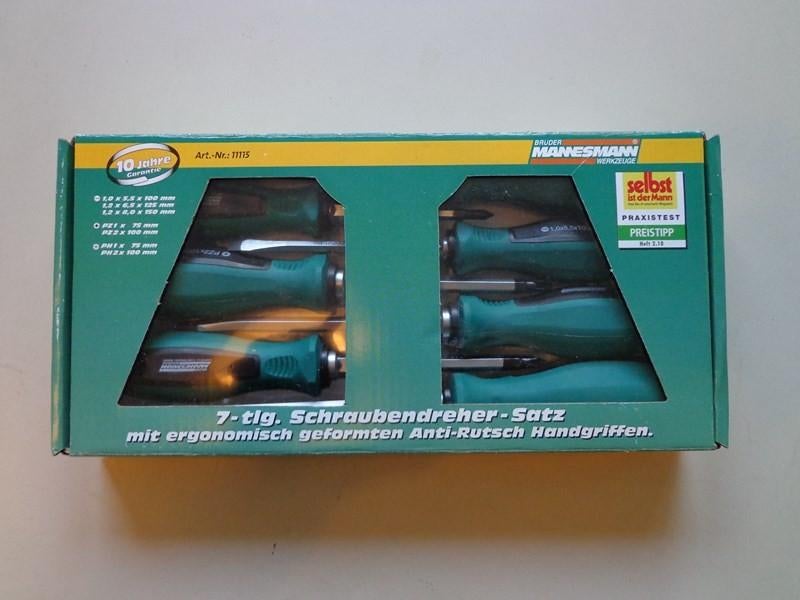 VADERDAG TIP! Schroevendraaierset, 7-delig, Mannesmann, Doe-het-zelf en Verbouw, Gereedschap | Handgereedschap, Ophalen, Nieuw