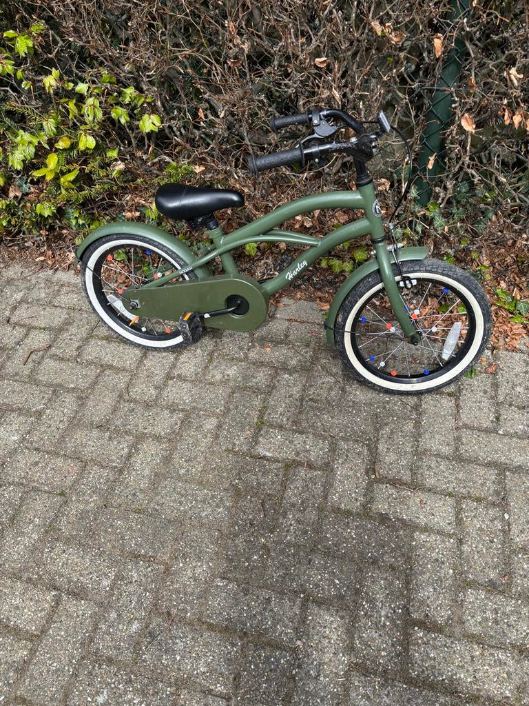 Kinderfiets 16 inch - Groen (Harley), Ophalen of Verzenden, Gebruikt, 16 tot 20 inch