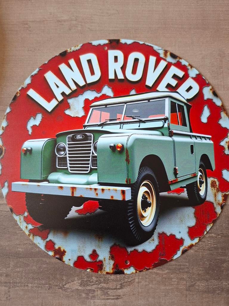 Metalen Land Rover bord - Vintage look - 20 cm, Ophalen of Verzenden, Nieuw, Auto's
