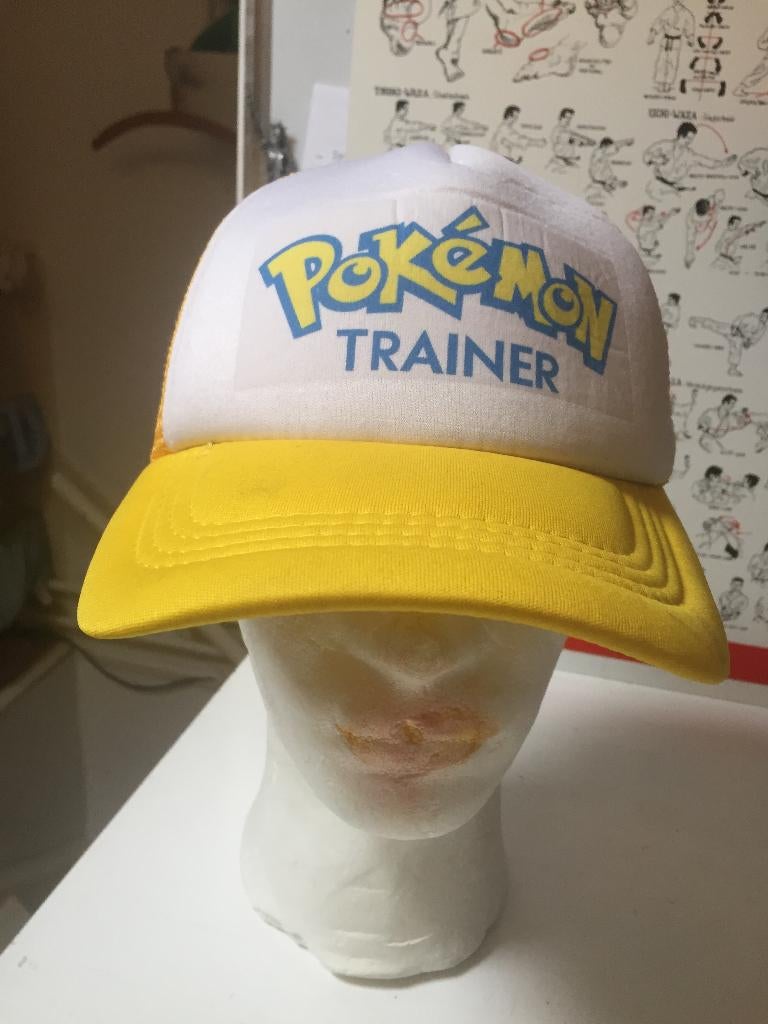 Vintage? Pokemon Trainer Nintendo Snapback Cap pet geel wit, Ophalen of Verzenden, Zo goed als nieuw, Overige typen