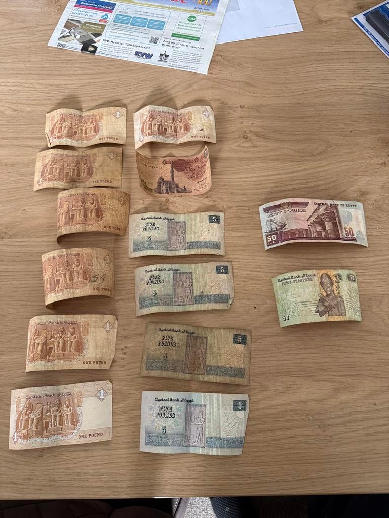 Oud Egyptisch geld - Diverse biljetten, Postzegels en Munten, Bankbiljetten | Europa | Eurobiljetten, Ophalen of Verzenden, Overige landen