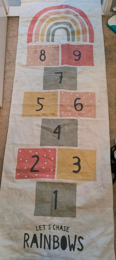 Hinkelbaan speelkleed met regenboog en cijfers, Ophalen of Verzenden, Gebruikt, Jongen of Meisje