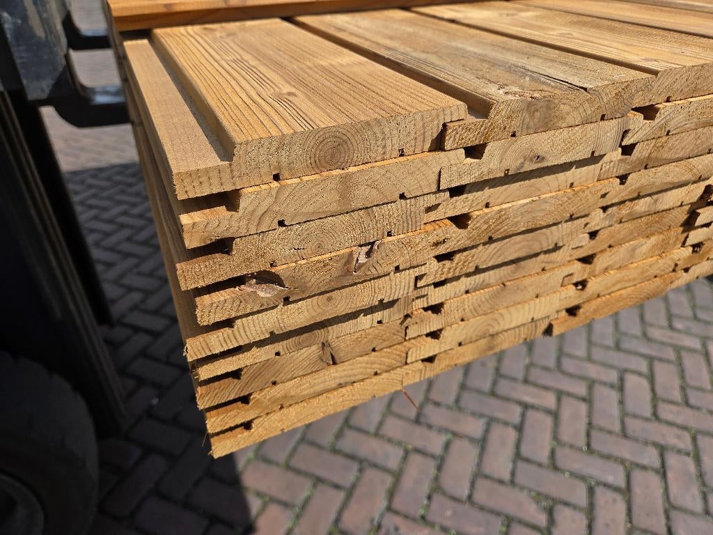 24.3 m2 rabat hout / Channelsiding - nr: TP10, Tuin en Terras, Palen, Balken en Planken, Ophalen, Nieuw, 250 cm of meer, Planken