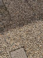 Tuintegels met grindstructuur - Gebruikt, Tuin en Terras, Tegels en Klinkers, Ophalen, Gebruikt, 10 m² of meer, Beton