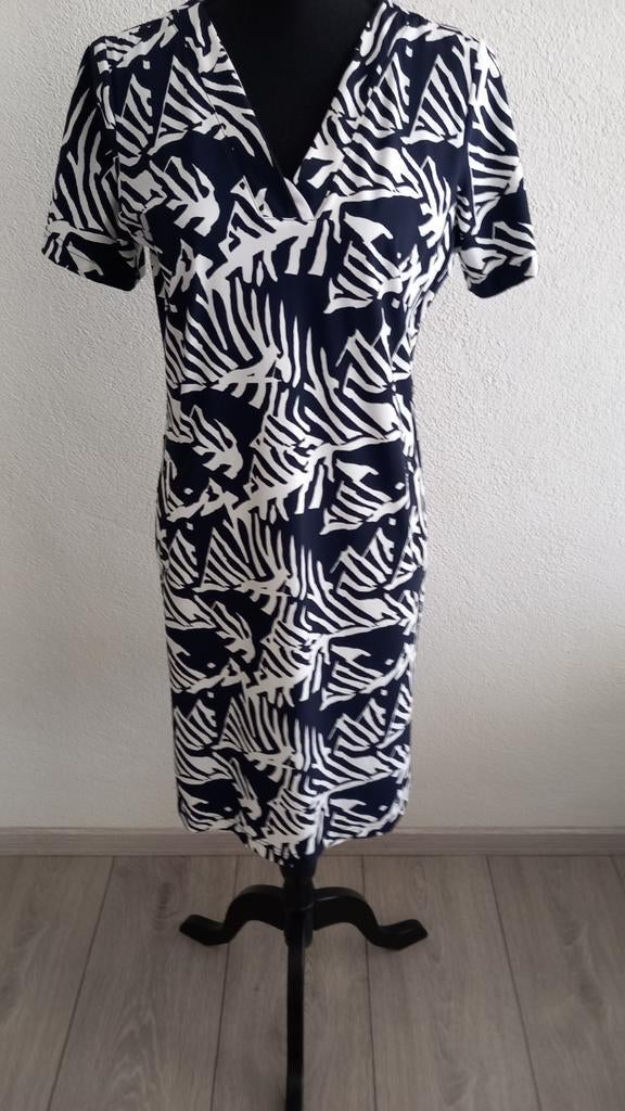 TRAVELSTOF *NED* BLAUW/WIT  SIMO JURK   NIEUW!!, Maat 38/40 (M), Blauw, Nieuw, Ophalen of Verzenden