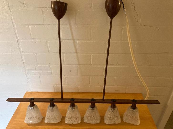 Vintage Hanglamp., Huis en Inrichting, Lampen | Hanglampen, Gebruikt, 75 cm of meer, Metaal, Ophalen of Verzenden