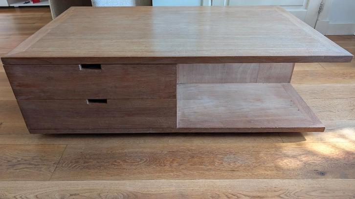 Salontafel - massief teak hout, Huis en Inrichting, Tafels | Salontafels, Gebruikt, Minder dan 50 cm, 50 tot 100 cm, 100 tot 150 cm