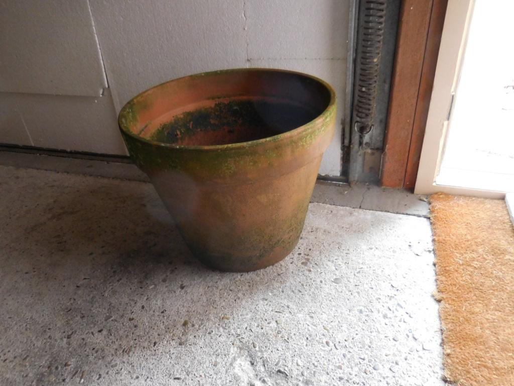 taracotta buitenpot en betonpot wit, Tuin en Terras, Bloempotten, Ophalen, Gebruikt, 40 cm of meer, Rond