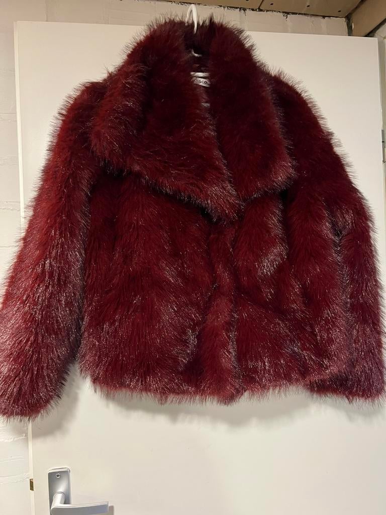 Hele mooie bontjas Soy & Co, Kleding | Dames, Jassen | Winter, Ophalen of Verzenden, Zo goed als nieuw, Maat 38/40 (M), Rood