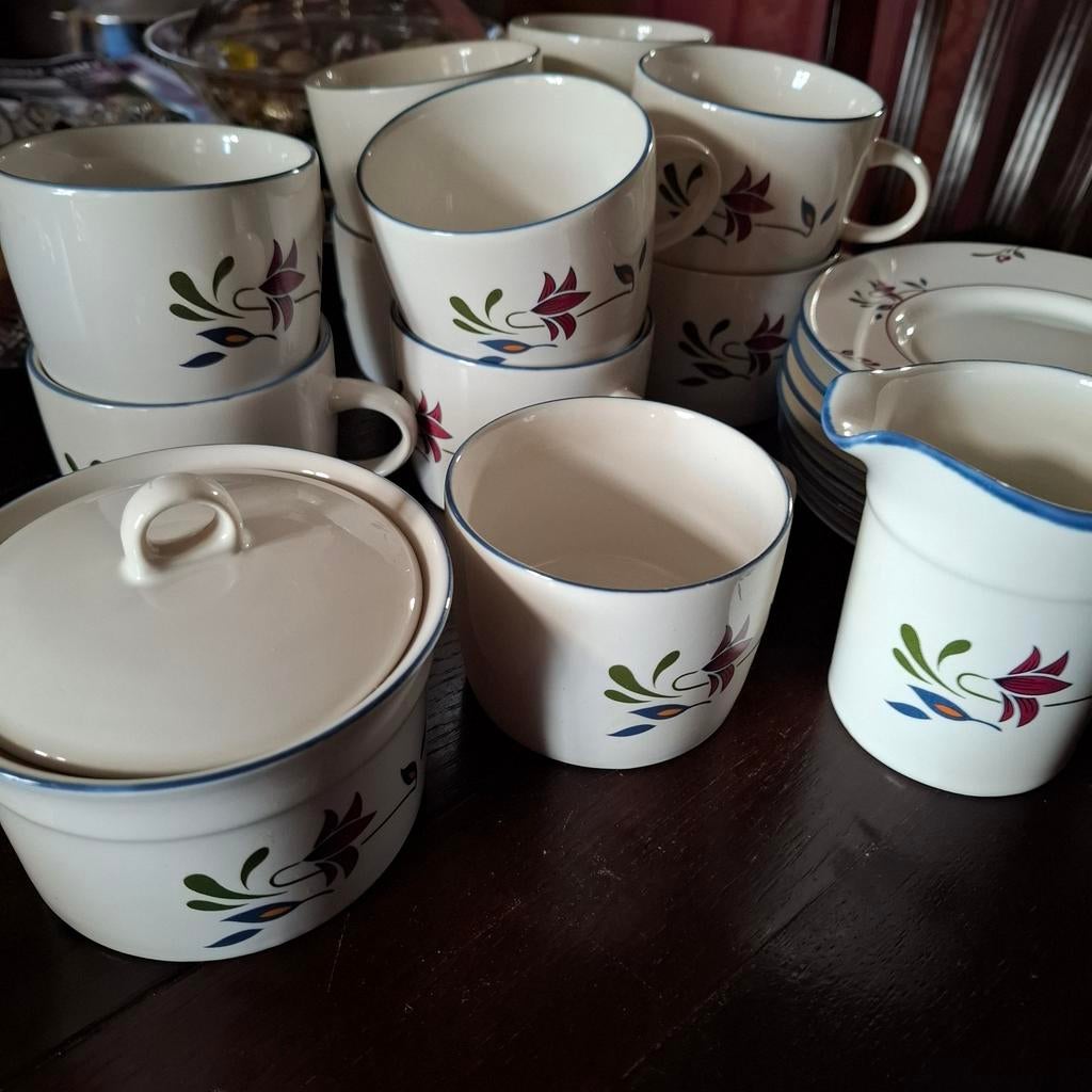 11x Copenhagen Stoneware kop/schotel + roomstel, nieuw, Ophalen of Verzenden, Zo goed als nieuw, Keramiek, Kop(pen) en/of Schotel(s)