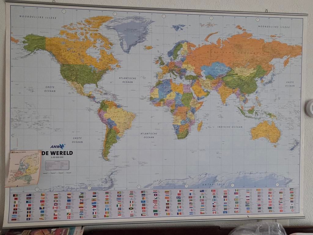 Grote ANWB Wereldkaart - Gedetailleerd en Kleurrijk, 137-97, ANWB, 2000 tot heden, Landkaart, Wereld