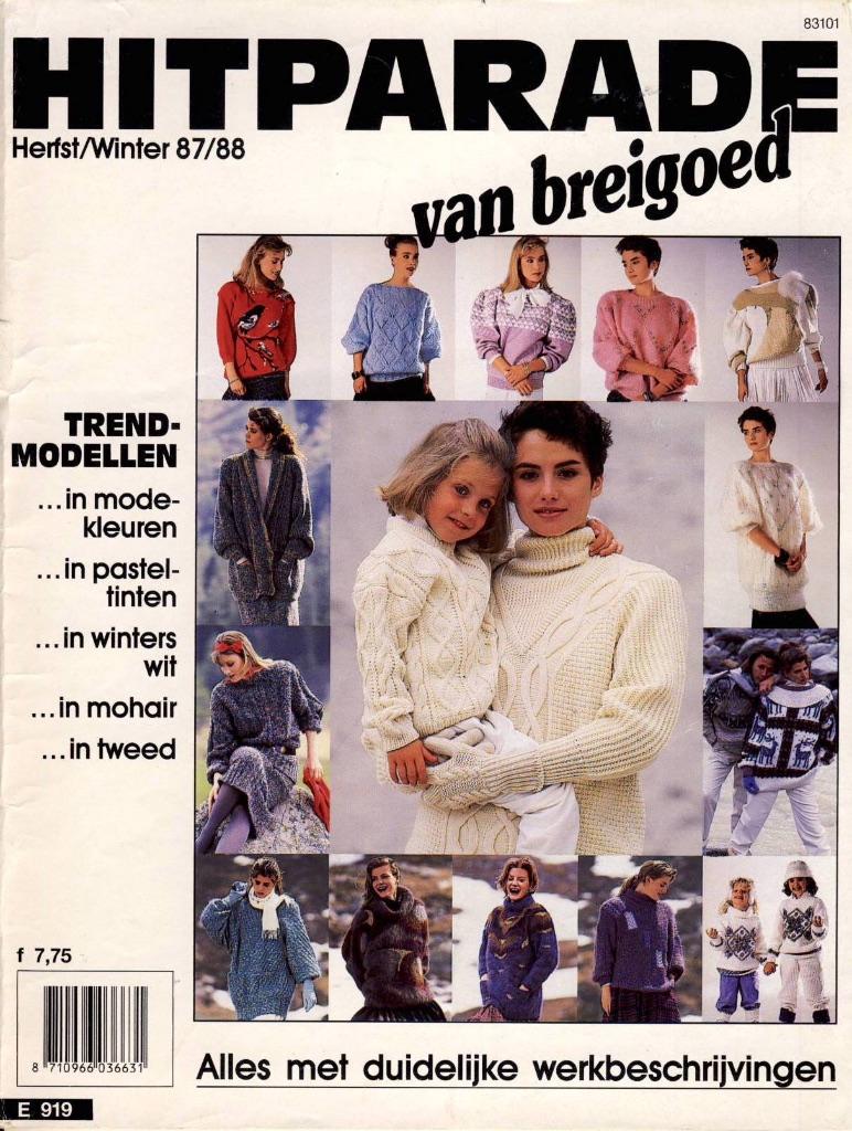 Breigids Hitparade van breigoed E 919 - Herfst/Winter 87/88, Ophalen of Verzenden, Gelezen, Breien en Haken