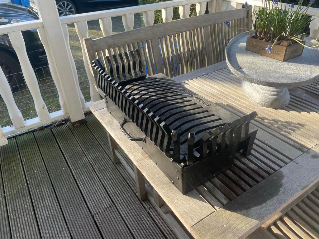 Hercules smeedijzeren  openhaard rooster met asla zgan, Ophalen of Verzenden, Zo goed als nieuw, Houthaard