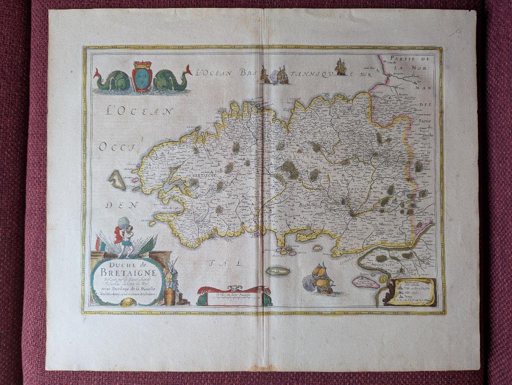 Bretagne Jansonius 17e eeuw cartografie, Ophalen of Verzenden