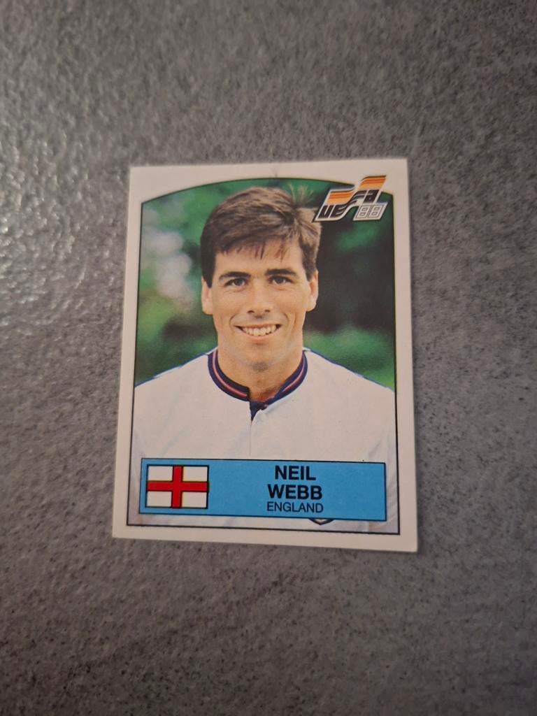Panini sticker Euro 88 Duitsland. Speler Neil Webb Engeland., Verzenden, Zo goed als nieuw, Sticker