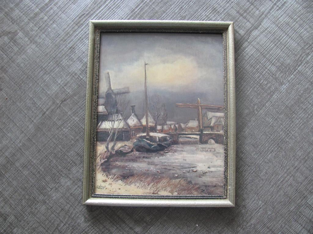 Arnout Colnot (1887-1983) - dorpsgezicht uit 1935, Gebruikt, Ophalen of Verzenden, Voor 1940, Prent