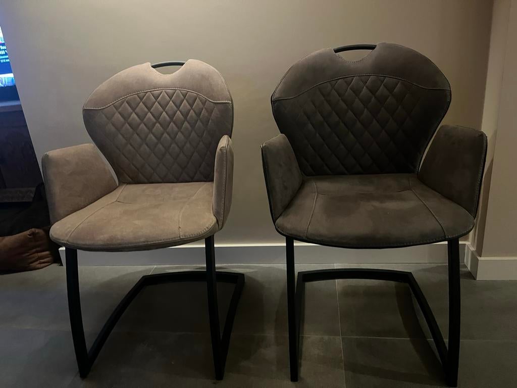 4 degelijke eetkamerstoelen, Ophalen, Gebruikt, Vier, Stof