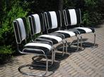 4 Bel Air diner slede stoelen retro fifties sixties, Ophalen, Gebruikt, Zwart, Vier