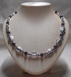 Zilveren vintage collier met granaat nr.324