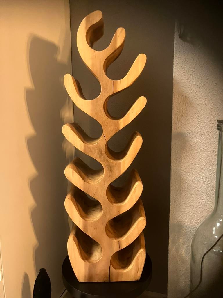Teakhouten wijnrek  12 flessen, Ophalen, 5 tot 15 flessen, Zo goed als nieuw, 75 cm of meer