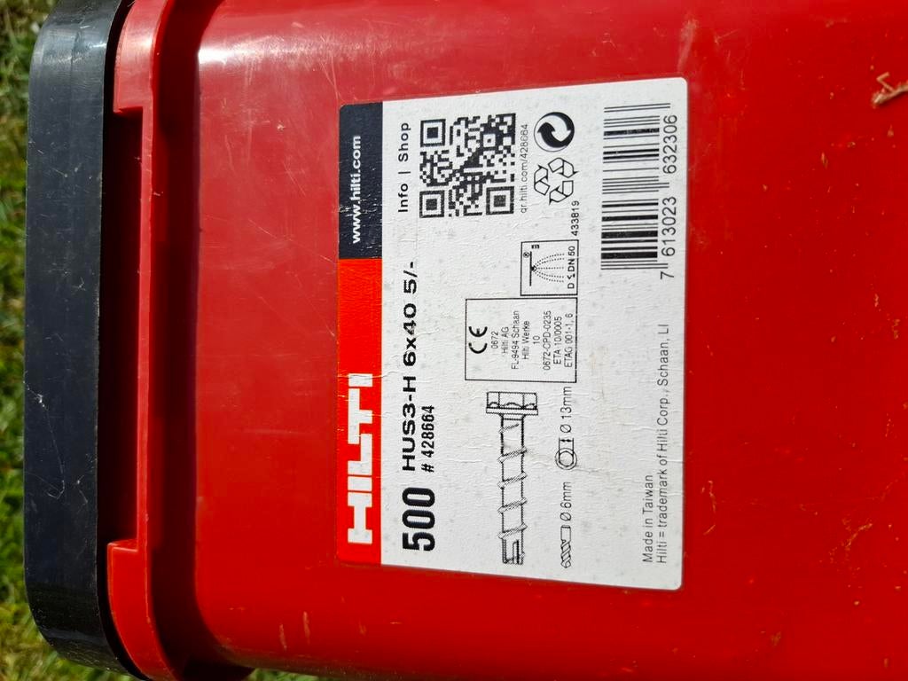Hilty schroeven betonschroeven/ankers 498 stuks  HUS-h 6x 40, Ophalen, Nieuw, Schroeven