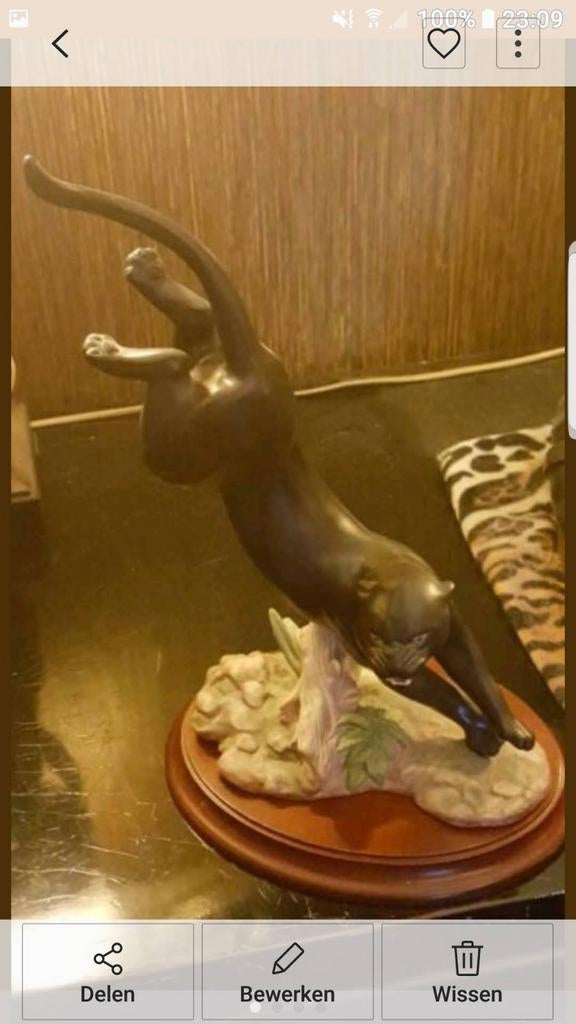 Zwarte bisque porseleinen panter franklin mint, Eén persoon