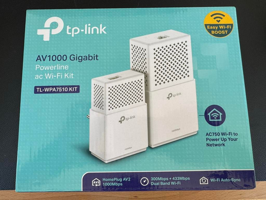 TP-Link AV1000 Gigabit Powerline WiFi Kit (TL-WPA7510 KIT), Ophalen, Zo goed als nieuw