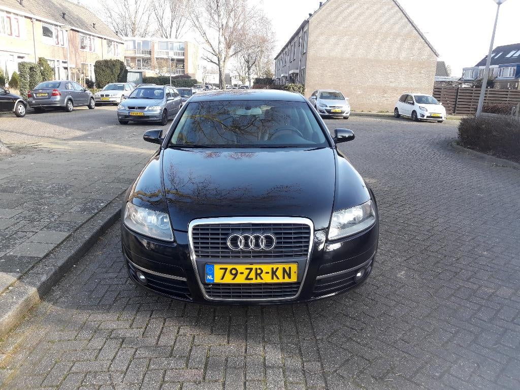 Te Koop Audi A6 2.4 V6 130KW Multitronic 2008 Zwart, Auto's, 1800 kg, Zwart, Bruin, 6 cilinders
