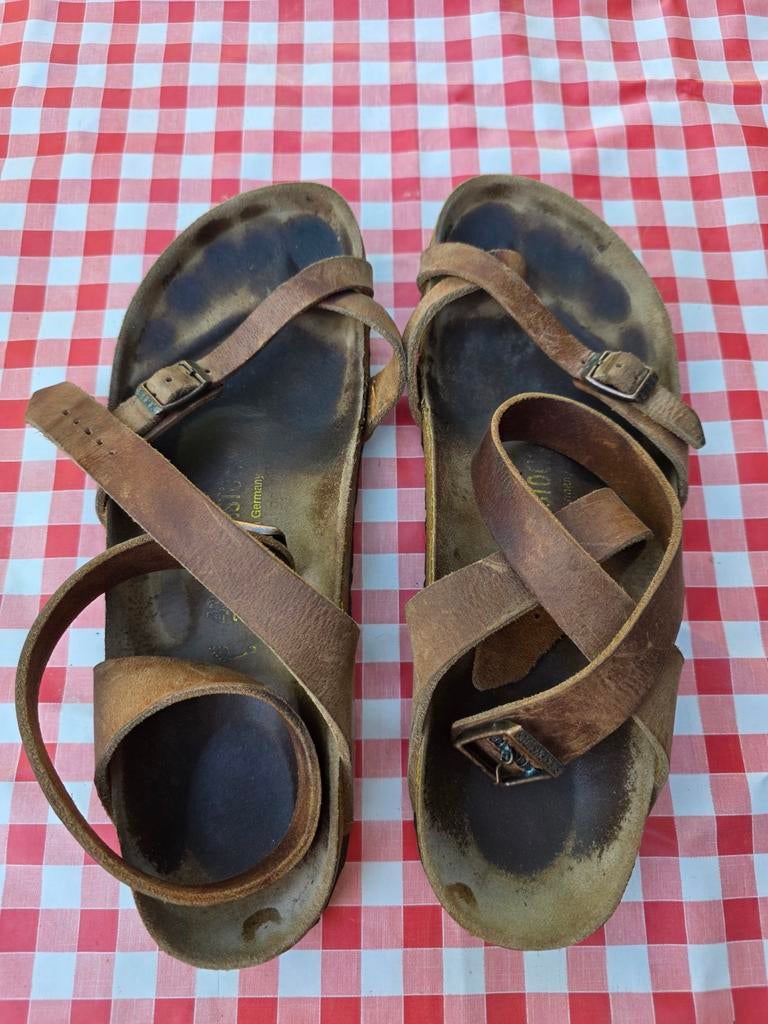 Birkenstock Yara bruine sandalen 43, Bruin, Gedragen, Birkenstock, Sandalen of Muiltjes