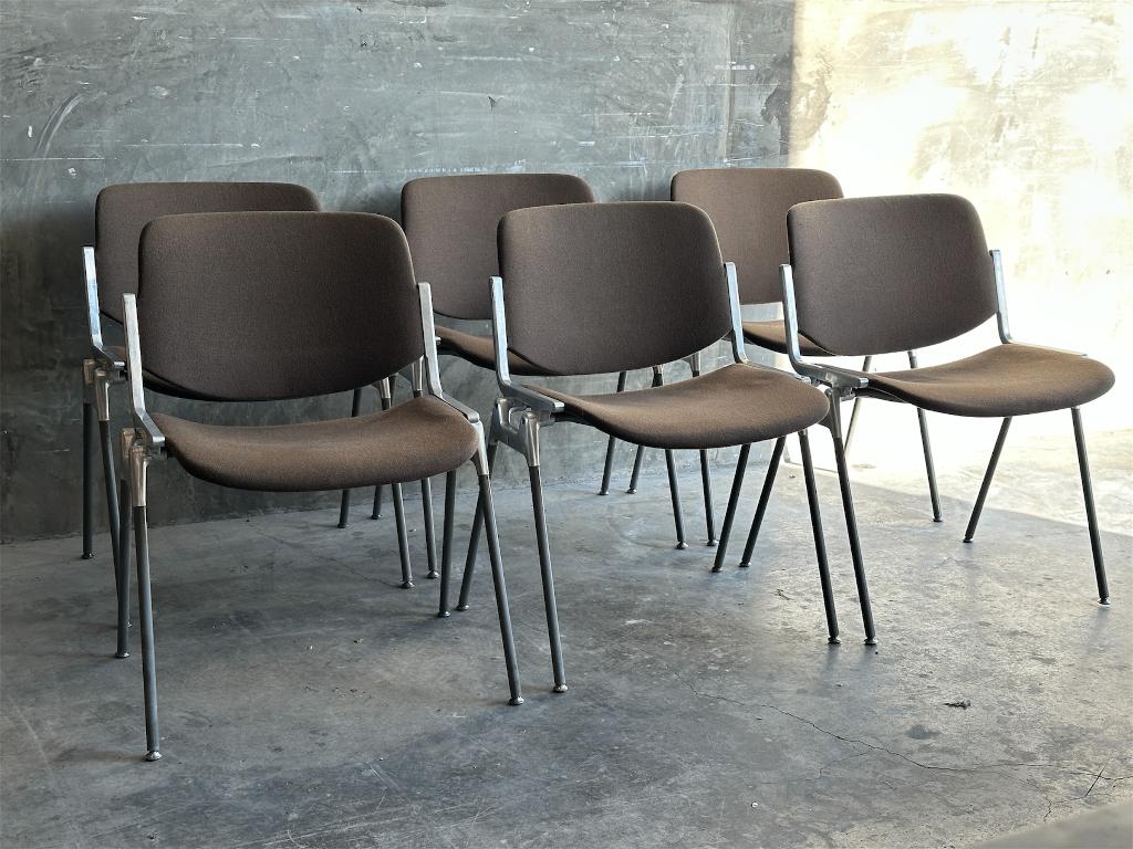 6x Castelli DSC 106 stoelen, Giancarlo Piretti - bruin/groen, Huis en Inrichting, Stoelen, Ophalen, Castelli, -, Zo goed als nieuw