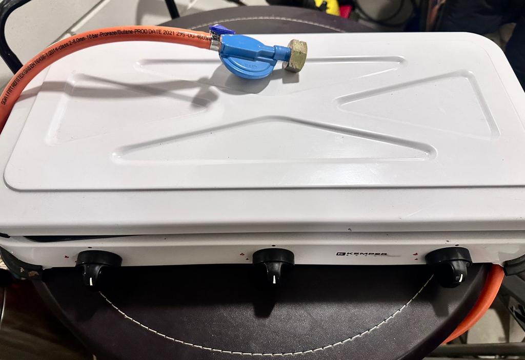 Kemper 3-pits gasstel camping kooktoestel, Ophalen of Verzenden, Gebruikt