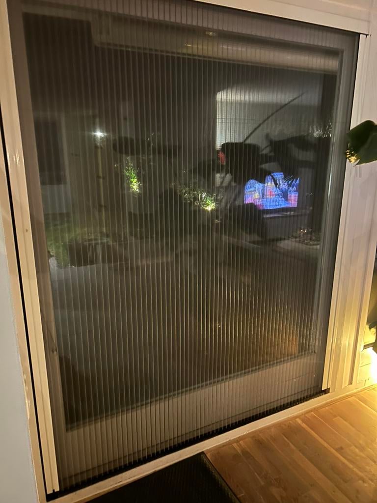 Brede Plissé hordeur., Ophalen, Gebruikt, 200 cm of meer, Wit