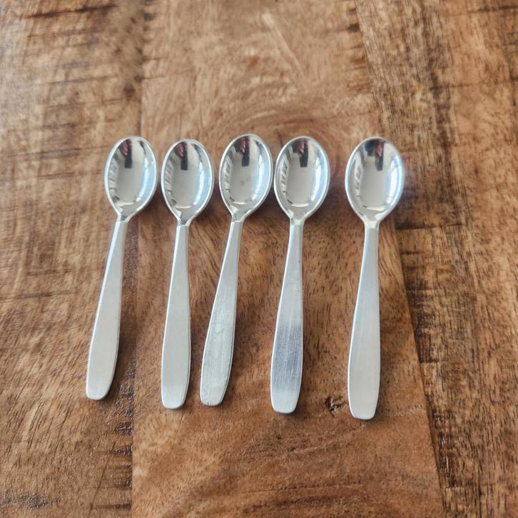 Set van 5 vintage N-100 amuse lepeltjes, Antiek en Kunst, Antiek | Bestek, Ophalen