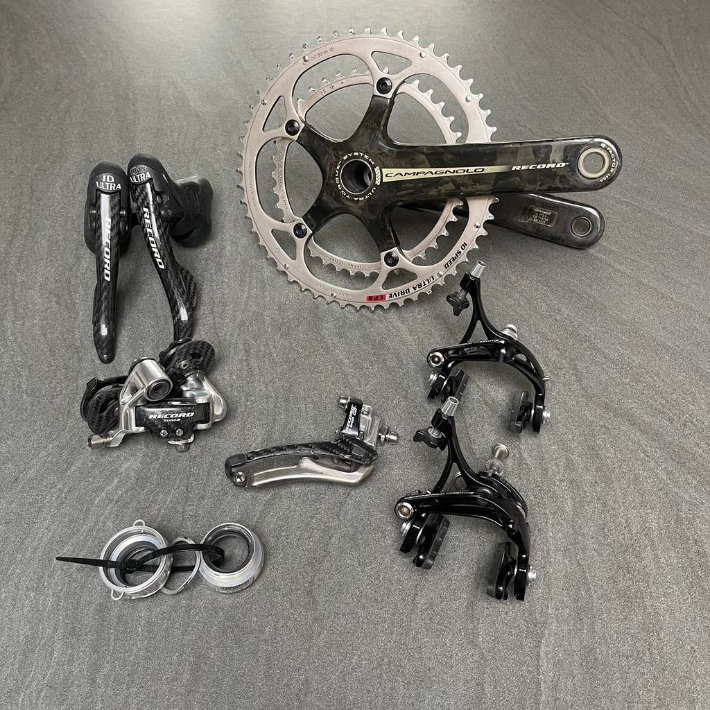 Campagnolo record 10 speed groepset, Ophalen of Verzenden, Crankstel of Pedalen