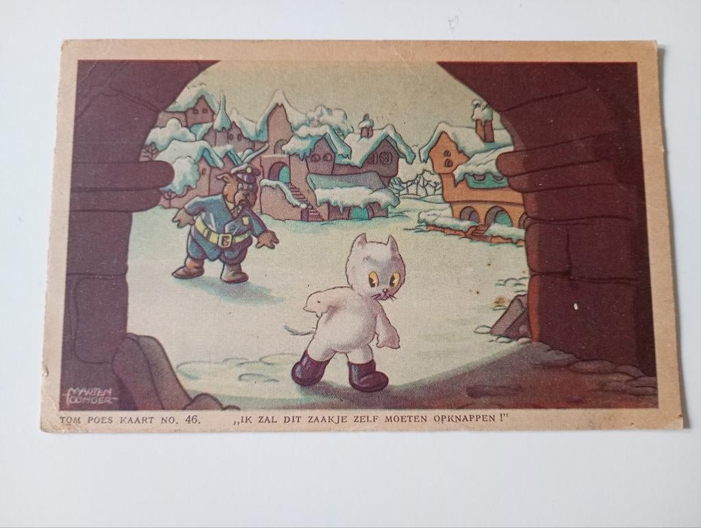 Tom Poes Maarten Toonder 1946, Verzamelen, Ansichtkaarten | Themakaarten, Ophalen of Verzenden, 1940 tot 1960, Gelopen, Overige thema's