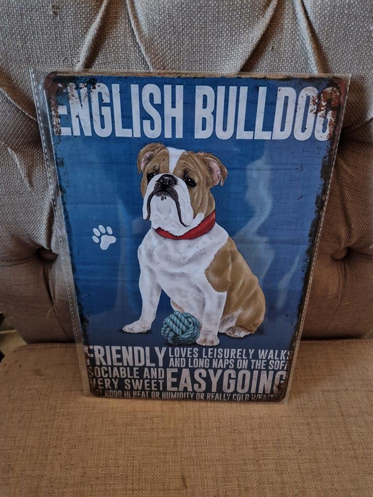 English bulldog wandbord, Ophalen of Verzenden, Nieuw