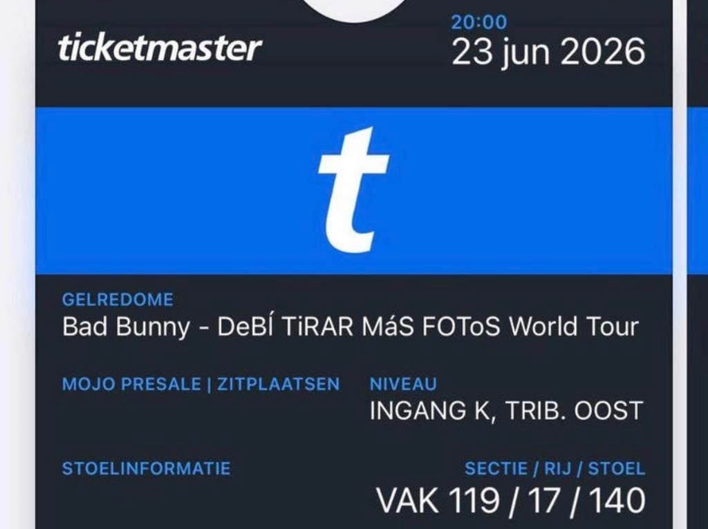 Bad bunny 23-6-2026 arnhem, Tickets en Kaartjes, Twee personen, Juni
